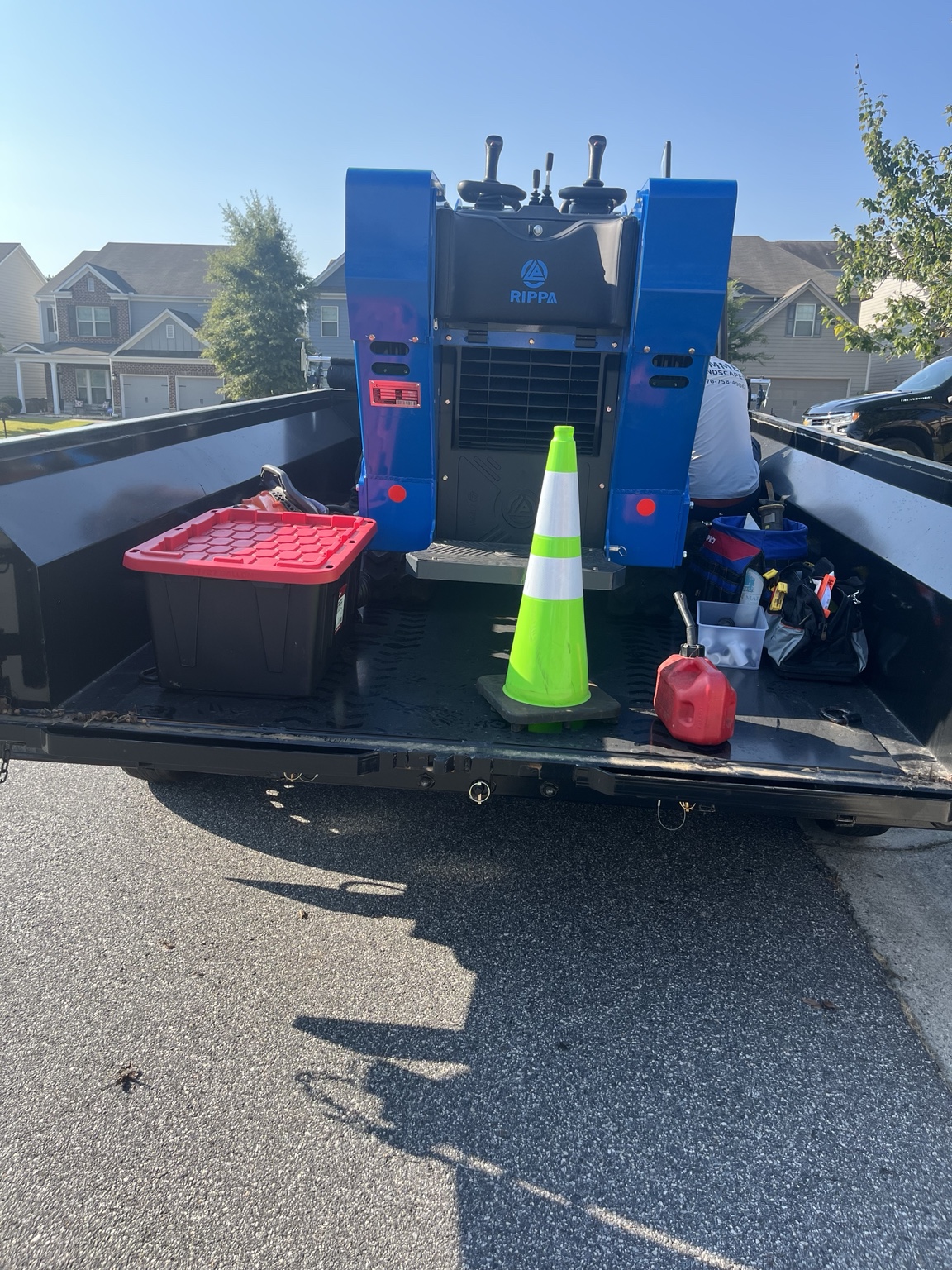 Our mini skid and tools loaded for landscape and hardscape work.