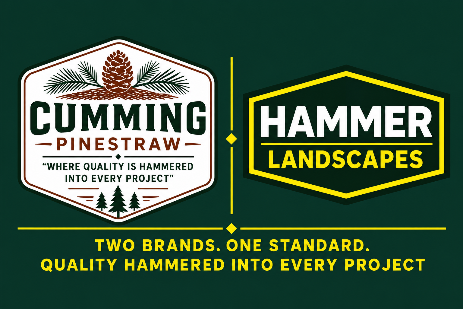 Cumming Pine Straw and Hammer Landscapes. Two Brands. One Standard. Quality Hammered Into Every Project.